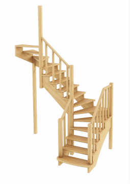 Лестница из сосны К-009м (вариант №1)  Левая  
