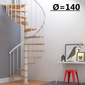 Винтовая лестница Montreal Classic, диаметр 140 см, белый