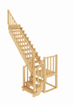 Лестница из сосны К-022м Левая Лестница из сосны К-022м Левая