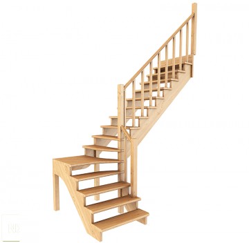 Лестница из сосны К-031м (вариант №4) Правая Лестница из сосны К-031м (вариант №4) Правая