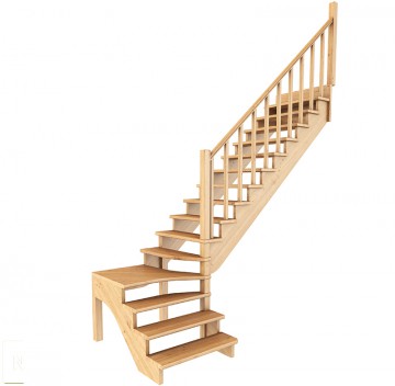 Лестница из сосны К-031м (вариант №3) Правая Лестница из сосны К-031м (вариант №3) Правая