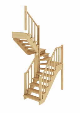 Лестница из сосны К-034м Левая Лестница из сосны К-034м Левая