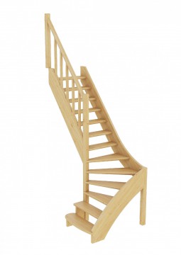 Лестница из сосны ЛС-07м (вариант №4) Левая  