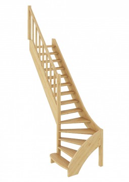 Лестница из сосны ЛС-07м (вариант №2) Левая 