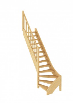 Лестница из сосны ЛС-07м (вариант №1) Левая Лестница из сосны ЛС-07м (вариант №1) Левая