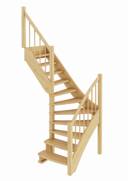 Лестница из сосны ЛС-09м (вариант №1) Левая Лестница из сосны ЛС-09м (вариант №1) Левая